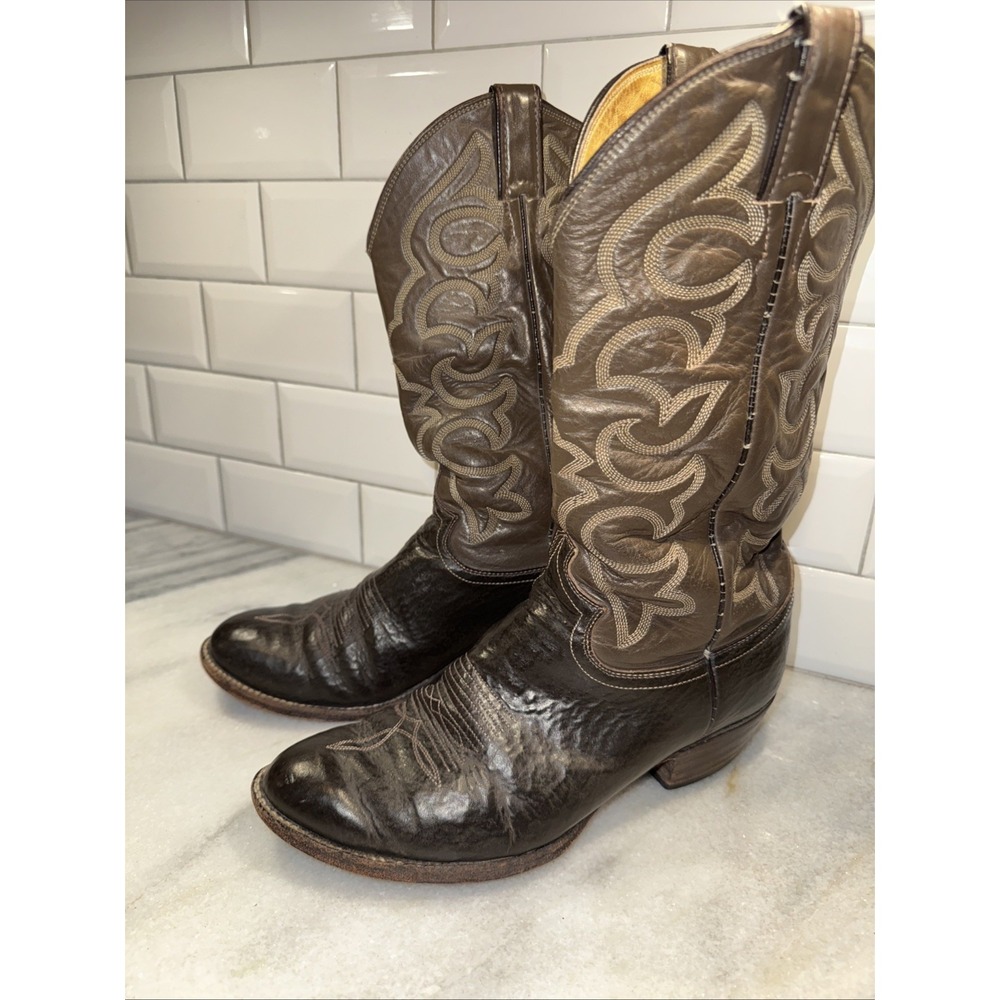 vintage‎ justin cowboy boots Style #8613 Men's 8.5 EE OLA 0051